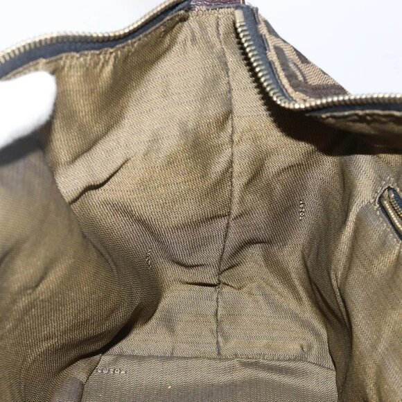 FENDI Zucca Canvas Hand Bag Black Brown Auth 141927 - Picture 13 of 16